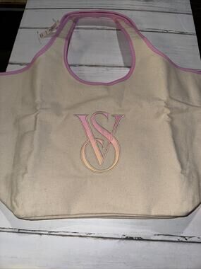 Victoria's Secret Mother's Day 2026 Canvas Tote Bag Ombre VS Logo Snaps Closed